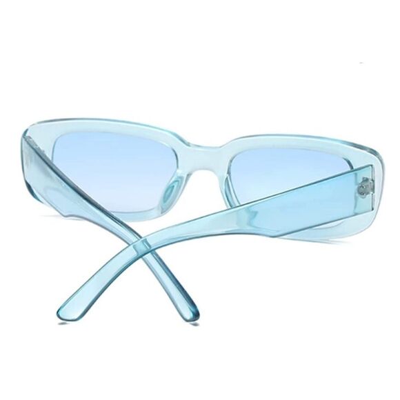 Transparent Blue Rectangle sunglasses  main image 4